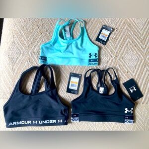 NWT LOT OF 3 Under Armour Sports Bra SZ YSM youth small